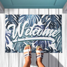 Tropical Boho Welcome Blue Jungle Lövs