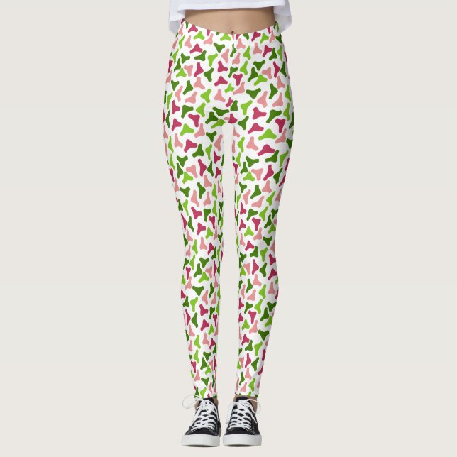 Tropical Boomerang Simple Mönster Leggings (Framsida)