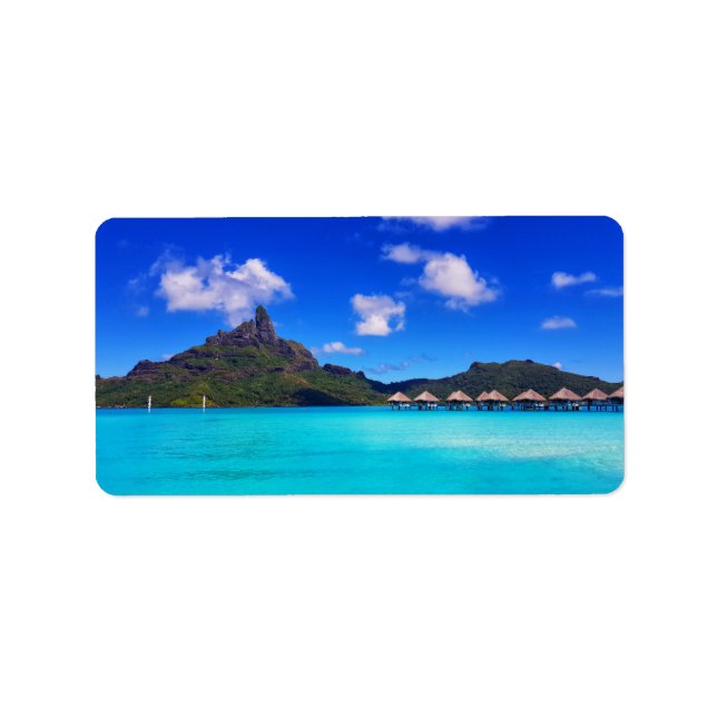 Tropical Bora Scenia Island Vacation Adressetikett (Framsidan)