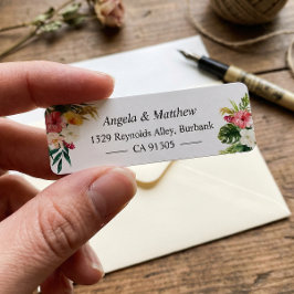 Tropical Botanical Blommigt, sommartid, Themann Returadress Etikett