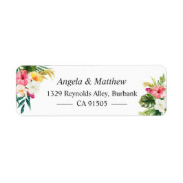 Tropical Botanical Blommigt, sommartid, Themann Returadress Etikett