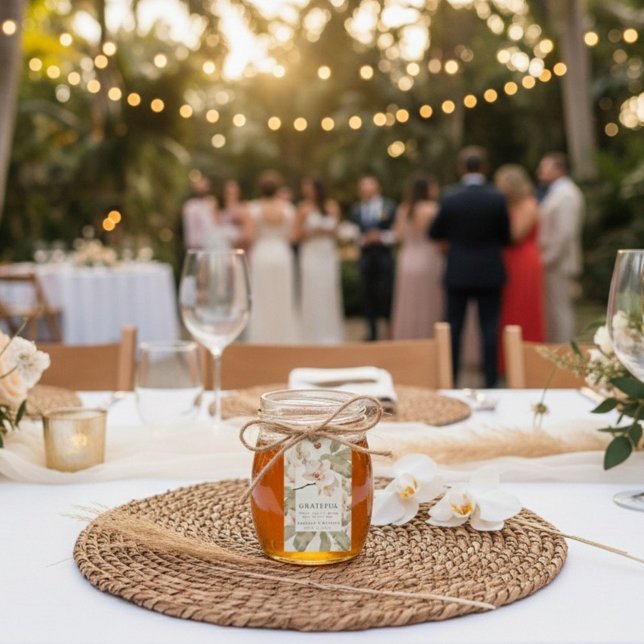 Tropical Botanical Garden Wedding  Thank You Favor Presentetikett (Skapare uppladdad)