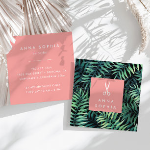 Tropical Botanical Hairstylist Fyrkantigt Visitkort