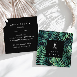 Tropical Botanical Hairstylist Fyrkantigt Visitkort