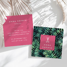Tropical Botanical Hairstylist Fyrkantigt Visitkort