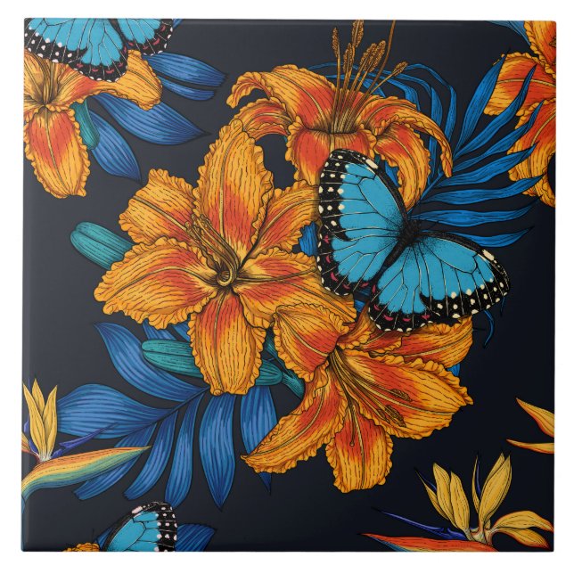 Tropical bouquet kakelplatta (Framsidan)