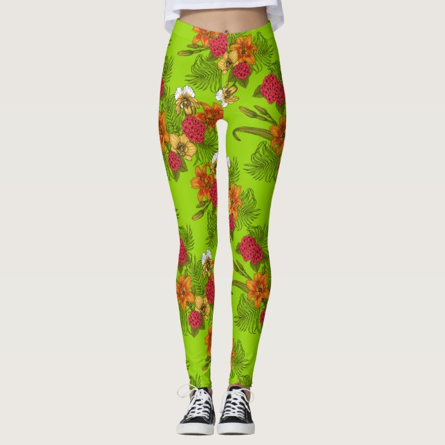 Tropical bouquet leggings (Framsida)