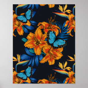 Tropical bouquet poster
