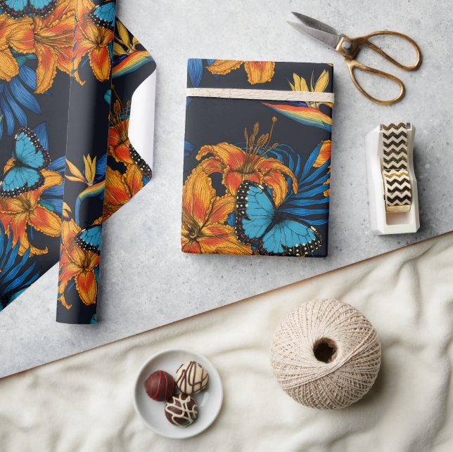 Tropical bouquet presentpapper (Hantverk)