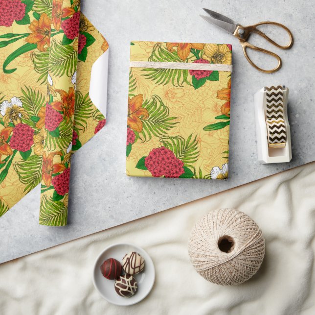 Tropical bouquet presentpapper (Hantverk)