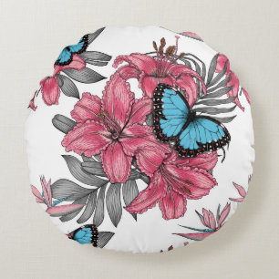 Tropical bouquet rund kudde