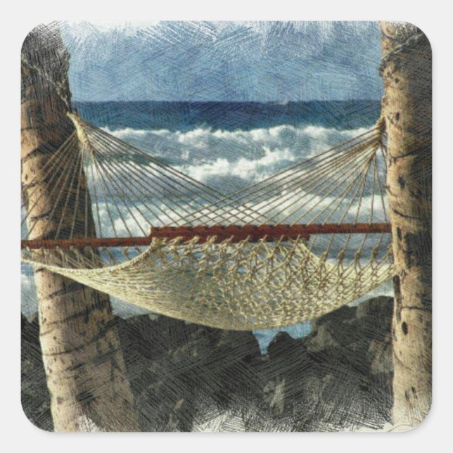 Tropical Breeze Fyrkantigt Klistermärke (Framsida)