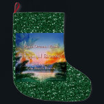 Tropical Breeze Goa Beach Stor Julstrumpa<br><div class="desc">Fin julklapp för underbar helgdag dekoration,  med vår tropiska Breeze Goa Beach-design - inspirerad av täckkonsten för vår Stoneygate Remix av vår sång Tropical Breeze</div>