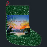 Tropical Breeze Goa Beach Stor Julstrumpa<br><div class="desc">Fin julklapp för underbar helgdag dekoration,  med vår tropiska Breeze Goa Beach-design - inspirerad av täckkonsten för vår Stoneygate Remix av vår sång Tropical Breeze</div>
