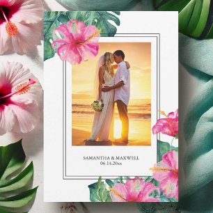 Tropical Bride and Groom Bröllop Tack Kort