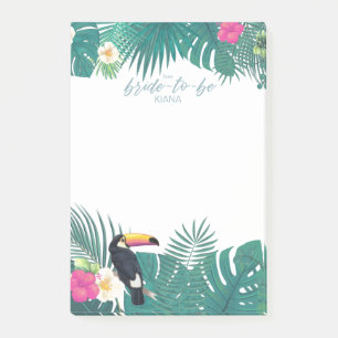 Tropical Bride-to-be Teal ID577 Post-it Block