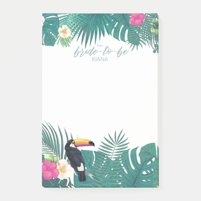 Tropical Bride-to-be Teal ID577 Post-it Block (Framsida)