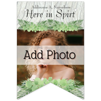 Tropical Bröllop Grönt Handflatan Löv Lägg till fo Vimplar