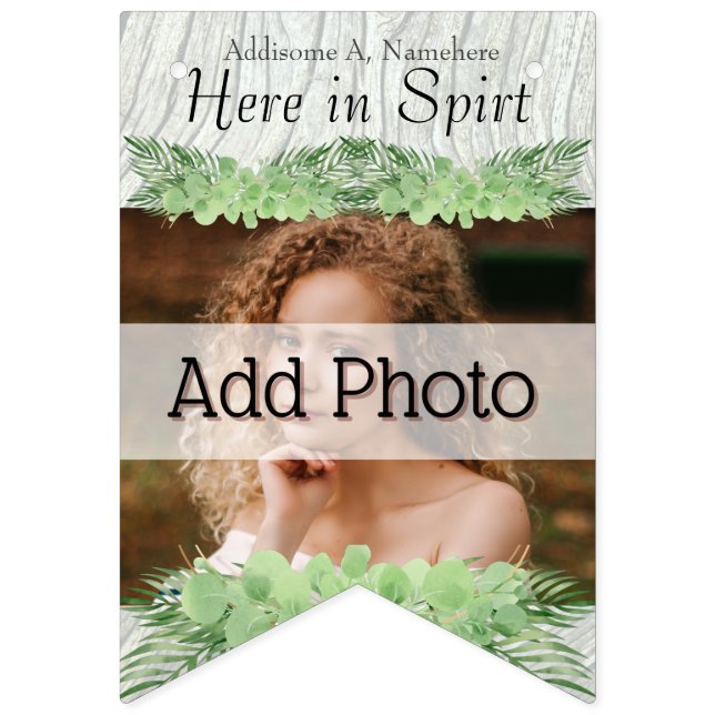 Tropical Bröllop Grönt Handflatan Löv Lägg till fo Vimplar (Första flaggan)