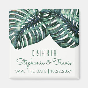 Tropical Bröllop Monstera Spara datumet Magnet