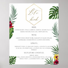 Tropical Bröllop Pub Menu Poster