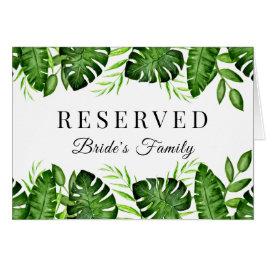 Tropical Bröllop Reserved Brides Family Script Hälsningskort