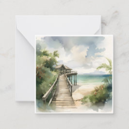 Tropical Bungalow Beach House Anteckningskort