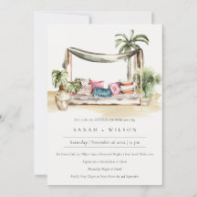 Tropical Cabana, handflatan, par Shower Inbjudan