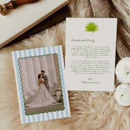 Tropical Cabana Striped Wedding Photo Tack Kort