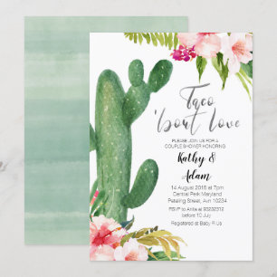 Tropical Cactus Taco om Kärlek PAR SHOWER Inbjudningar