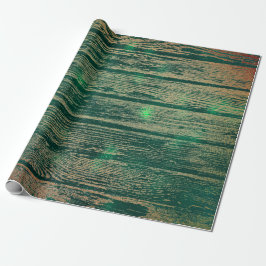 Tropical Cali Woodland Grönt Guld Rustic Wood Presentpapper