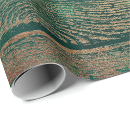 Tropical Cali Woodland Grönt Guld Rustic Wood Presentpapper