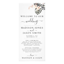 Tropical Calla Lily Minimalist Bröllopsprogram Reklamkort