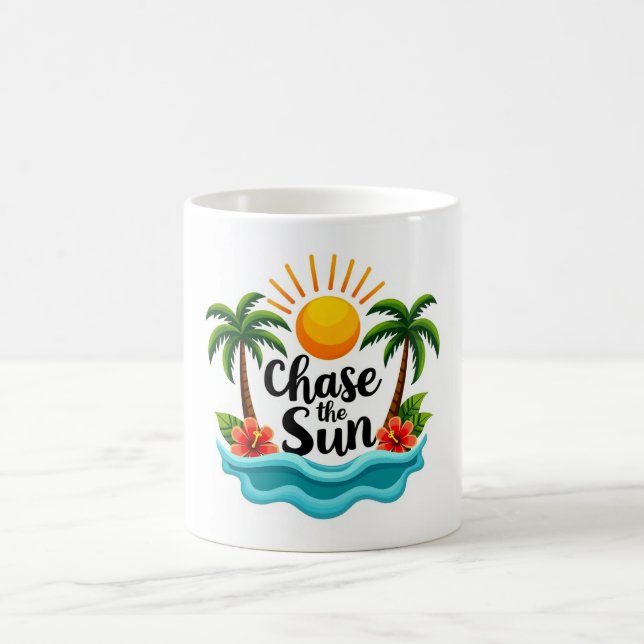Tropical Chase the Sun Cartoon Summer Mug Kaffemugg (Center)