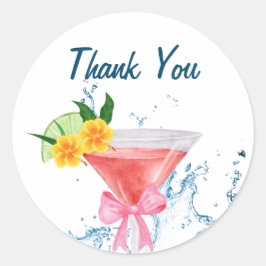 Tropical Cheers Beach Cocktails Party Runt Klistermärke