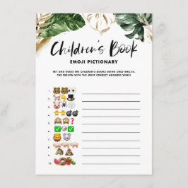 Tropical Children's Bok Pictionary Baby Shower Tilläggskort