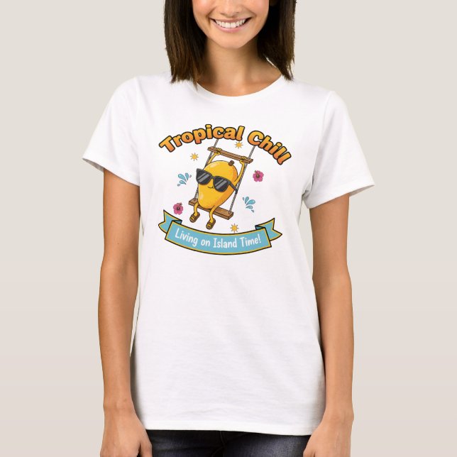 Tropical Chill – Island Time Hängmatts T-shirt (Framsida)