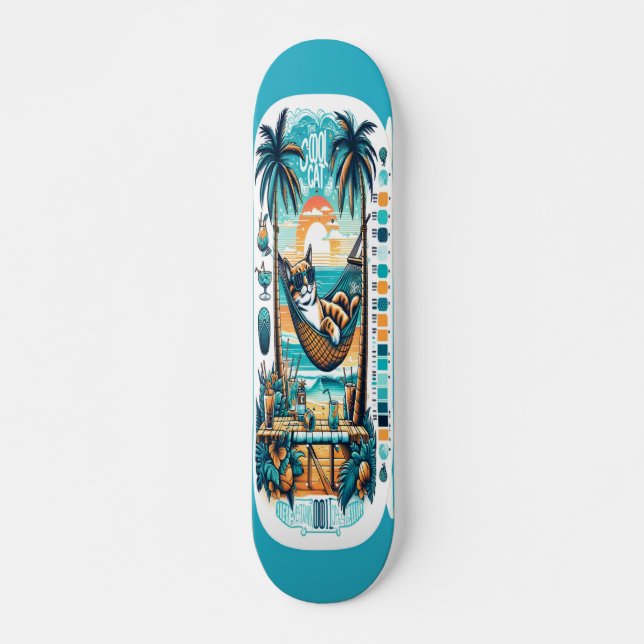 Tropical Chill Mini Skateboard Bräda 18,5 Cm (Framsida)