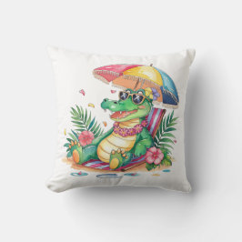 Tropical Chill Relaxing Gator Kudde