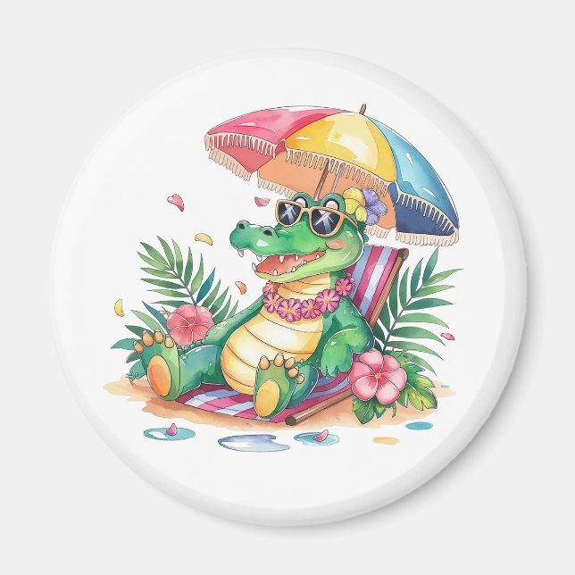 Tropical Chill Relaxing Gator Magnet (Framsidan)