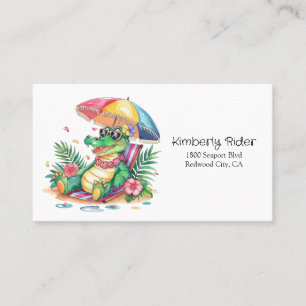 Tropical Chill Relaxing Gator Visitkort