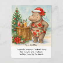 Tropical Christmas Cocktail Party Invitation 