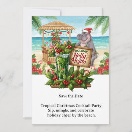 Tropical Christmas Cocktail Party Invitation  Inbjudningar