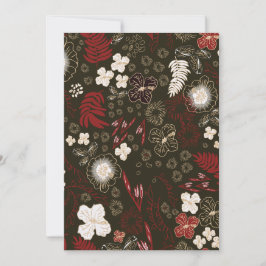 Tropical Christmas Red Sage Hibiscus Flower Palm Julkort