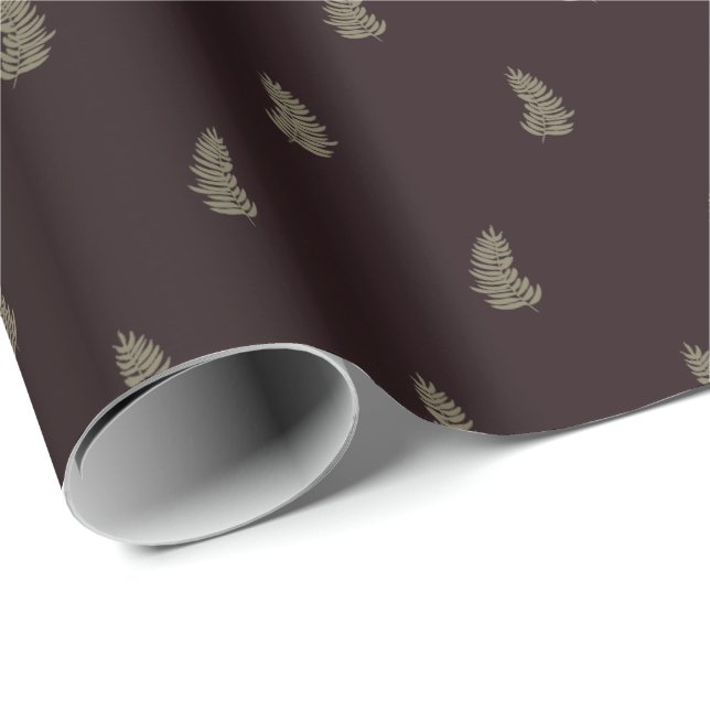 Tropical Christmas Sage Green Black Palm Leaf Presentpapper (Rullad Hörn)