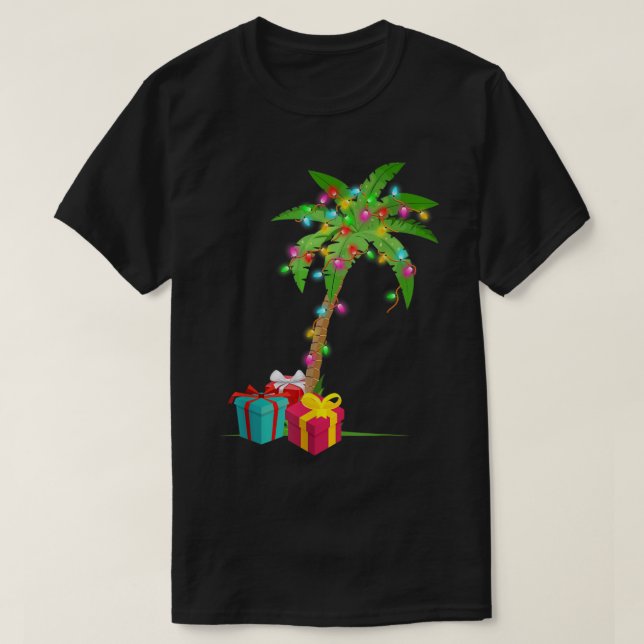 Tropical Christmas Tree | Festive Palm Design T Shirt (Design framsida)