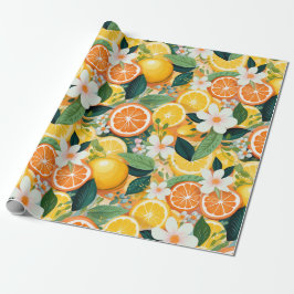 Tropical Citrus Bloom Floral Presentpapper
