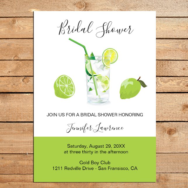 Tropical Citrus Green Lime Bridal Shower  Inbjudningar (Skapare uppladdad)