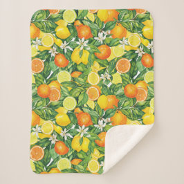 Tropical Citrus Medley Watercolor Pattern