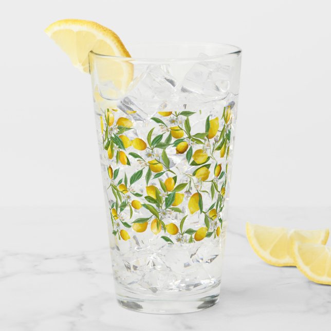 TROPICAL Citrus SOMMER FRUIT Flower Citon Slice Glaskopp (Framsida Ice)